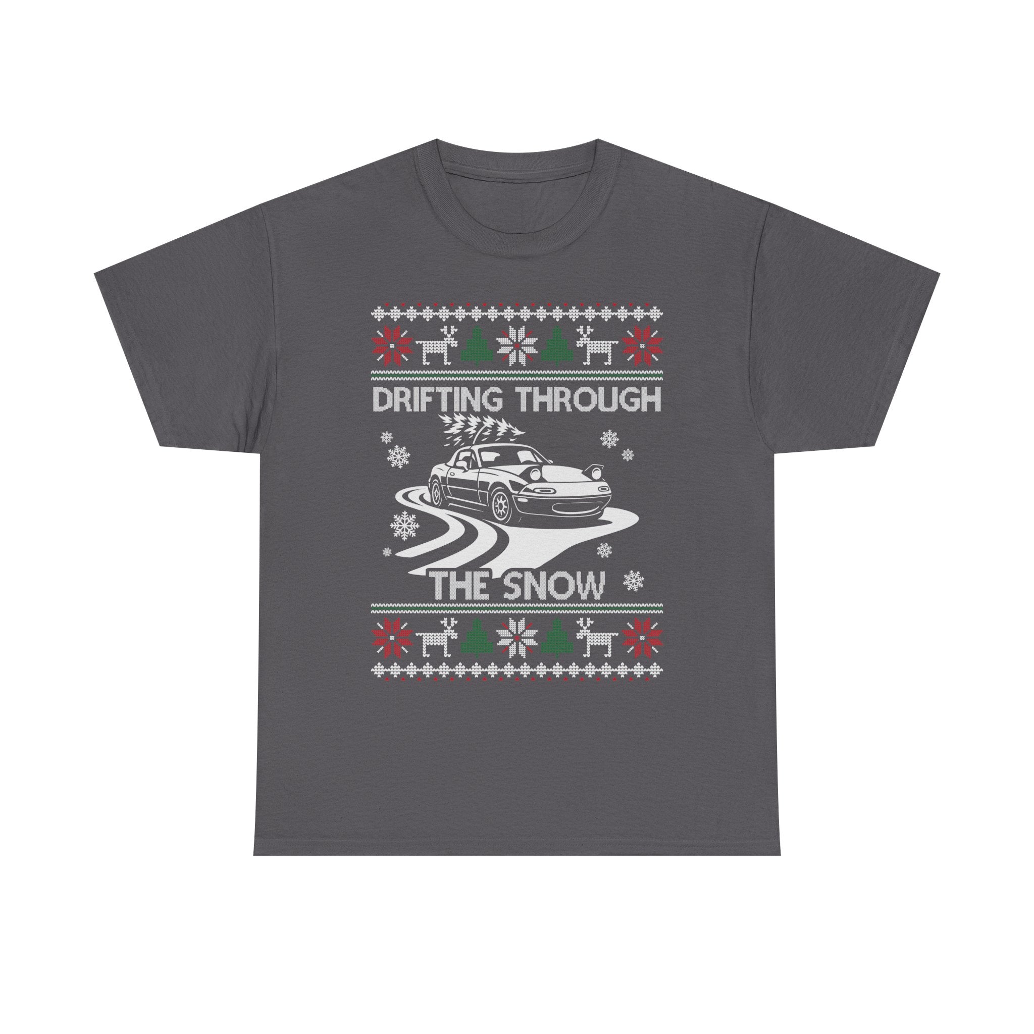 Miata MX5 Christmas Drift T-Shirt | JDM Roadster Drifting Through the Snow Tee