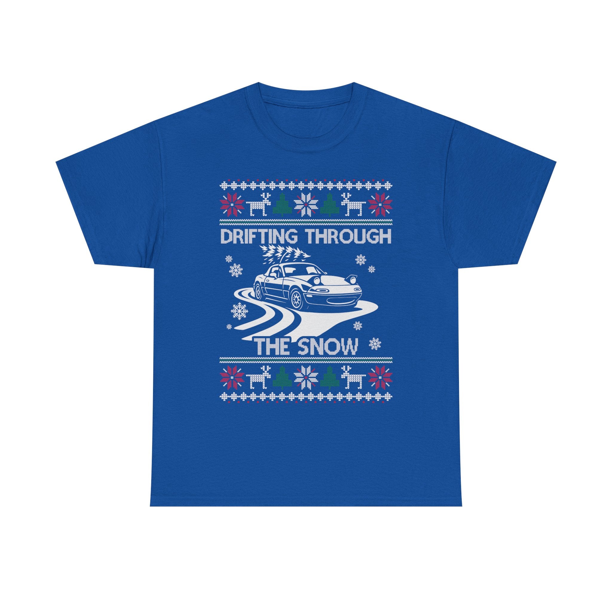 Miata MX5 Christmas Drift T-Shirt | JDM Roadster Drifting Through the Snow Tee