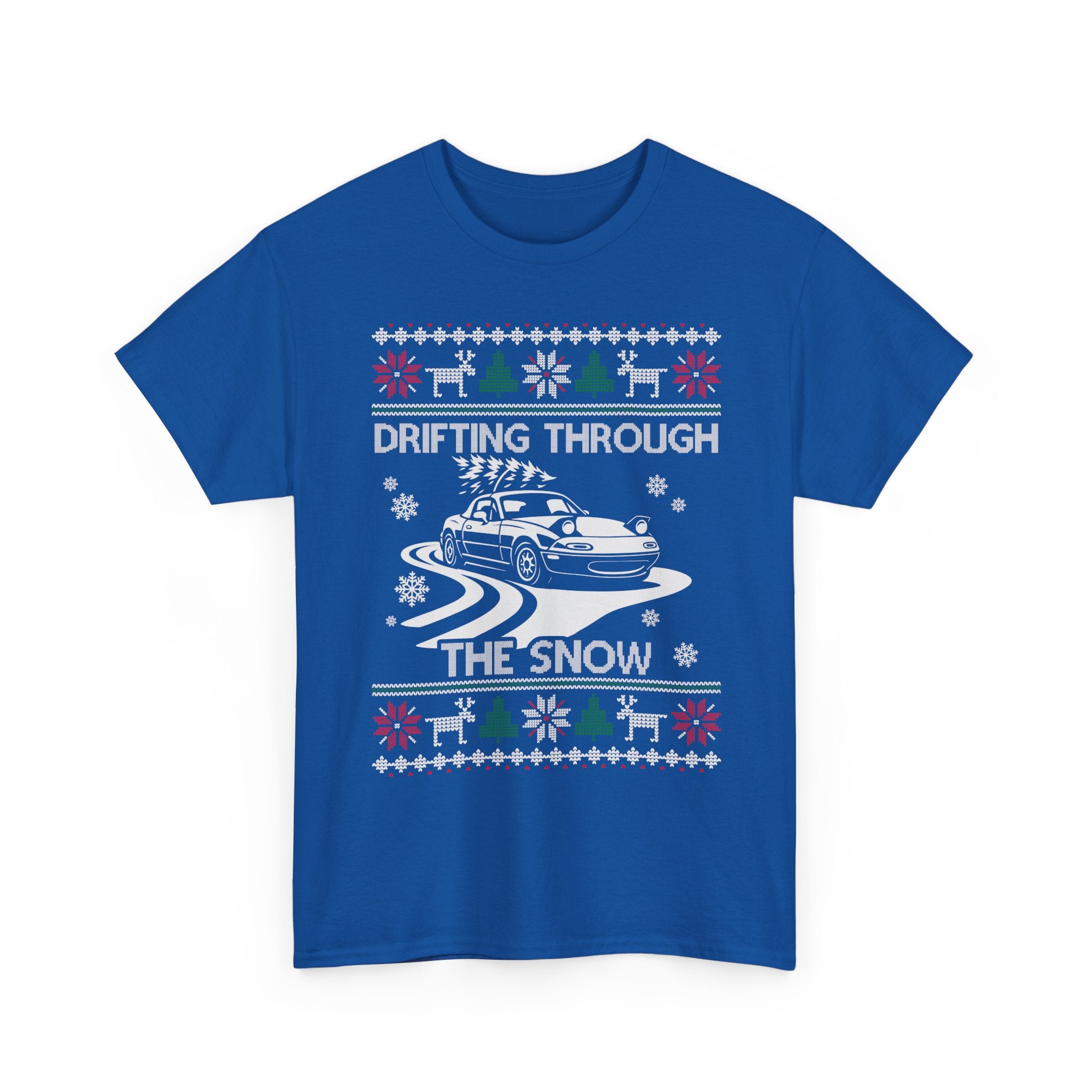 Miata MX5 Christmas Drift T-Shirt | JDM Roadster Drifting Through the Snow Tee
