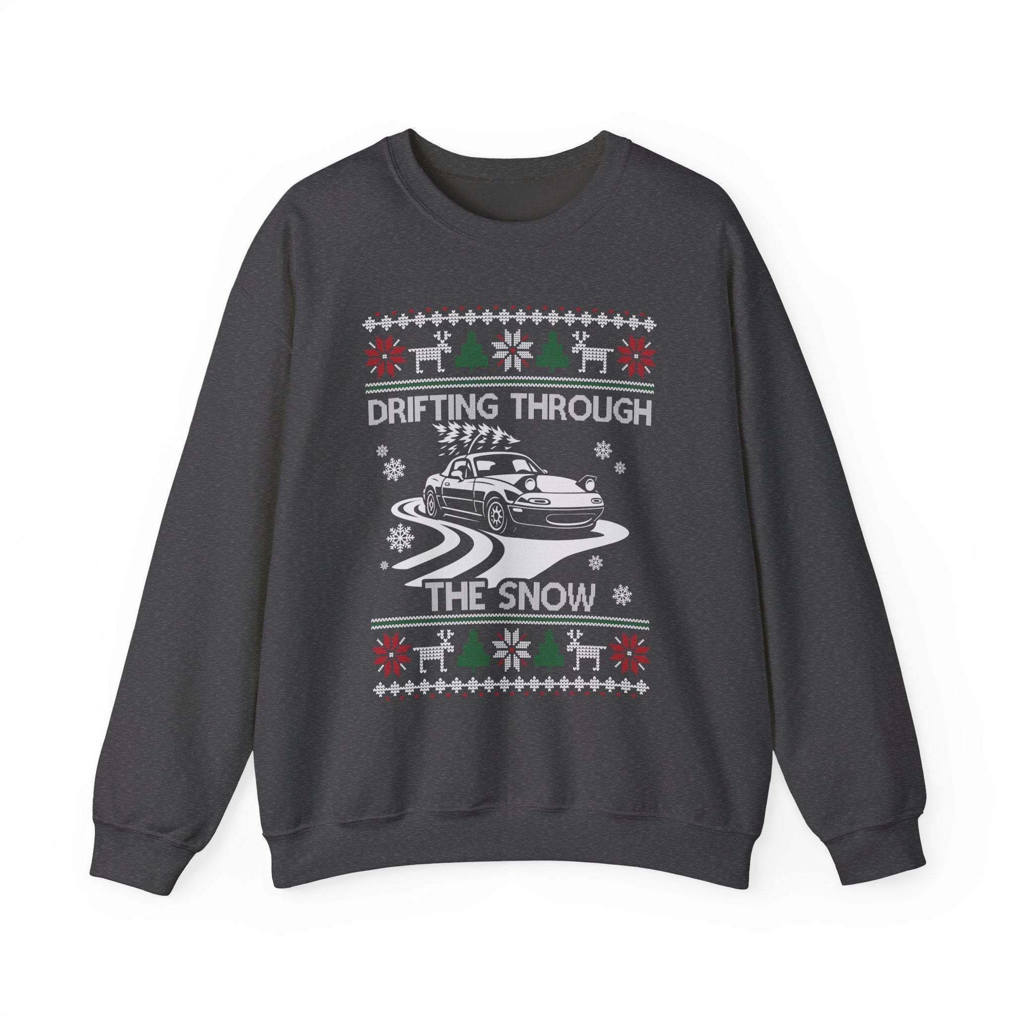 Miata MX5 Drifting Ugly Christmas Sweatshirt | JDM Roadster Car Guy Holiday Gift