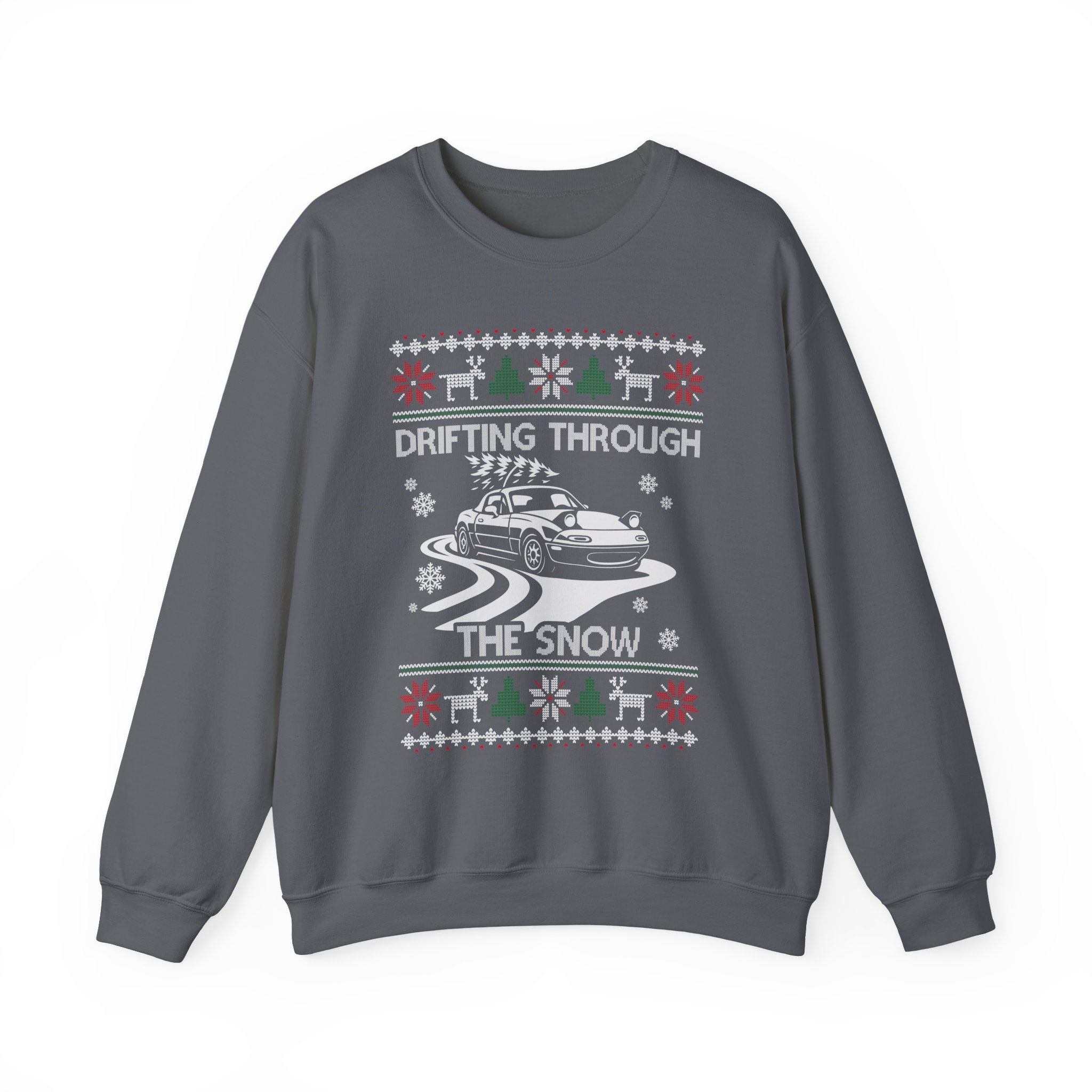 Miata MX5 Drifting Ugly Christmas Sweatshirt | JDM Roadster Car Guy Holiday Gift