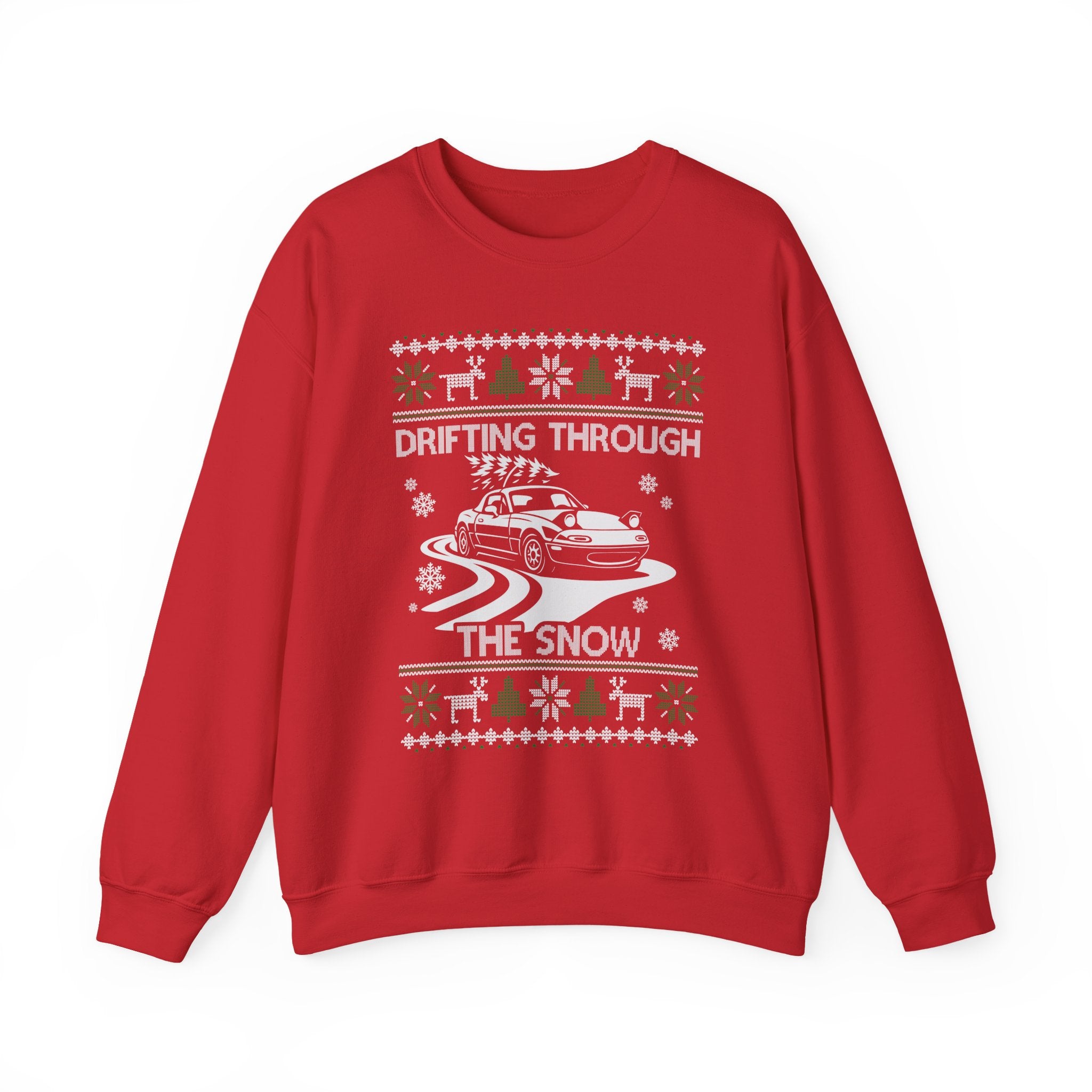 Miata MX5 Drifting Ugly Christmas Sweatshirt | JDM Roadster Car Guy Holiday Gift