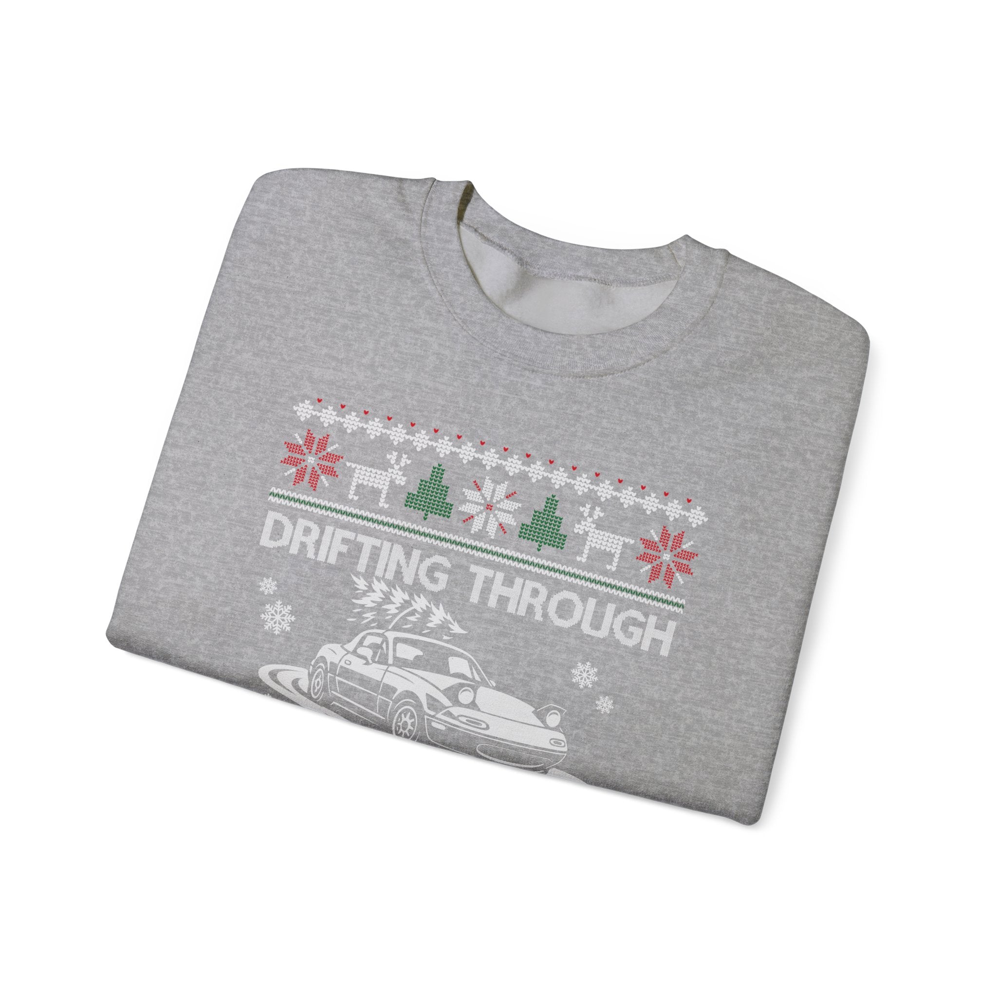 Miata MX5 Drifting Ugly Christmas Sweatshirt | JDM Roadster Car Guy Holiday Gift