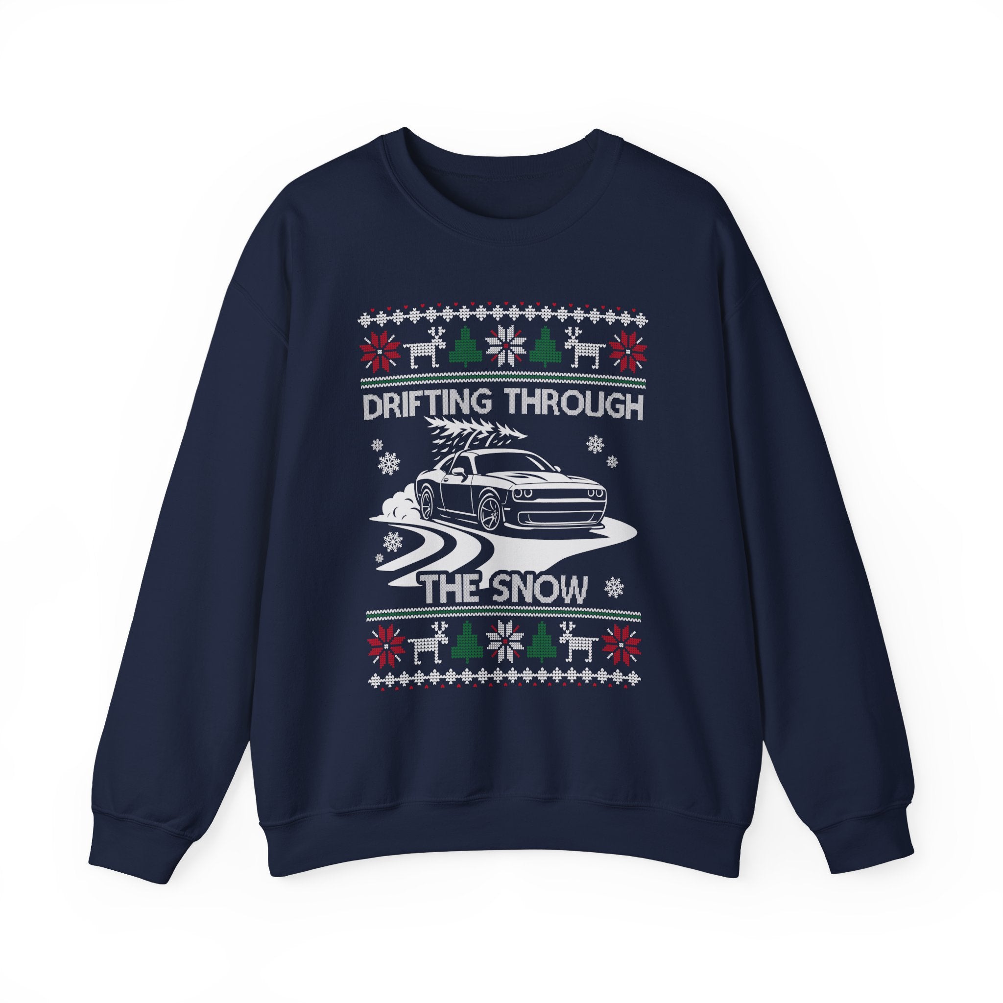 Custom Car Drifting Through the Snow Sweatshirt | Personalized Christmas Car Sweatshirt