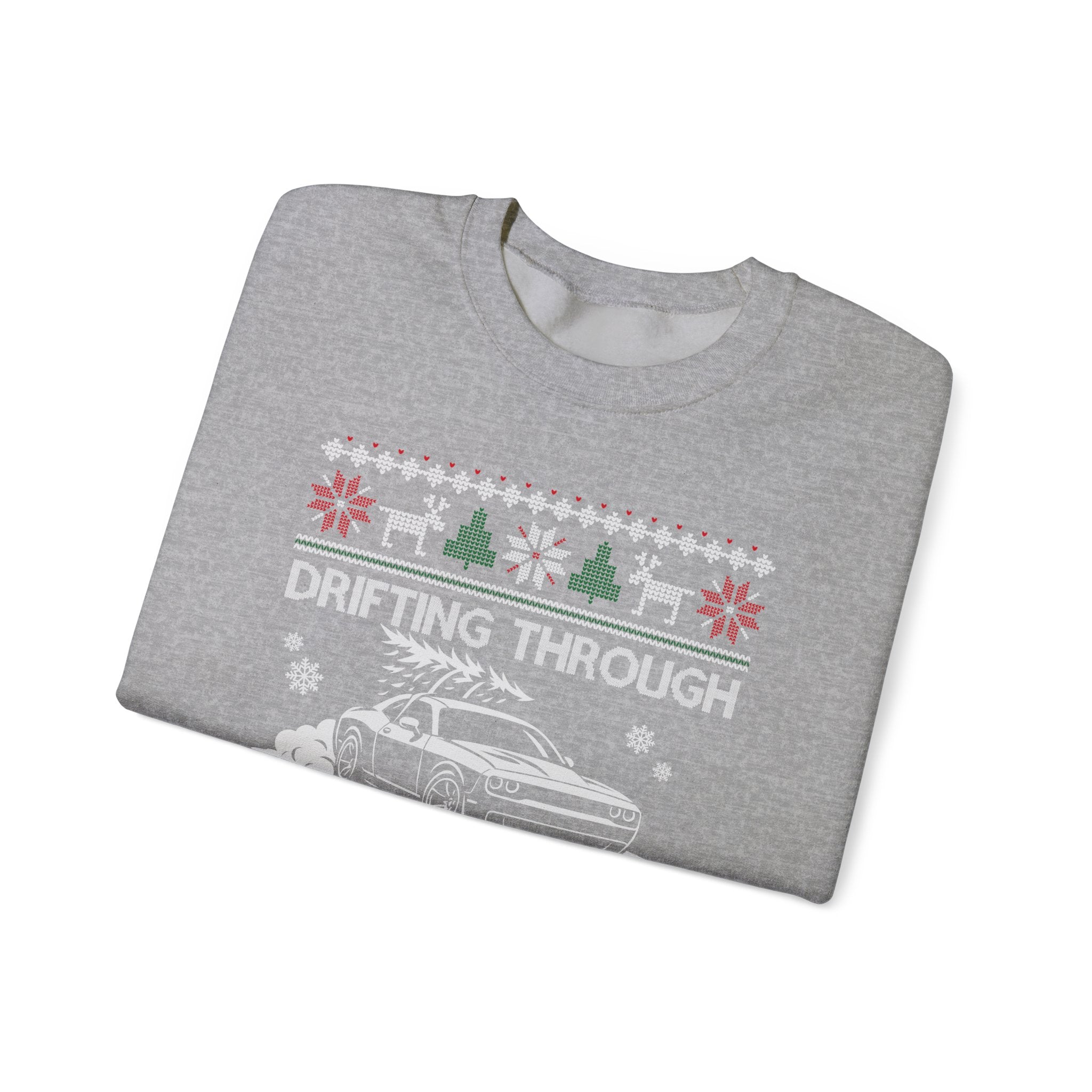 Custom Car Drifting Through the Snow Sweatshirt | Personalized Christmas Car Sweatshirt
