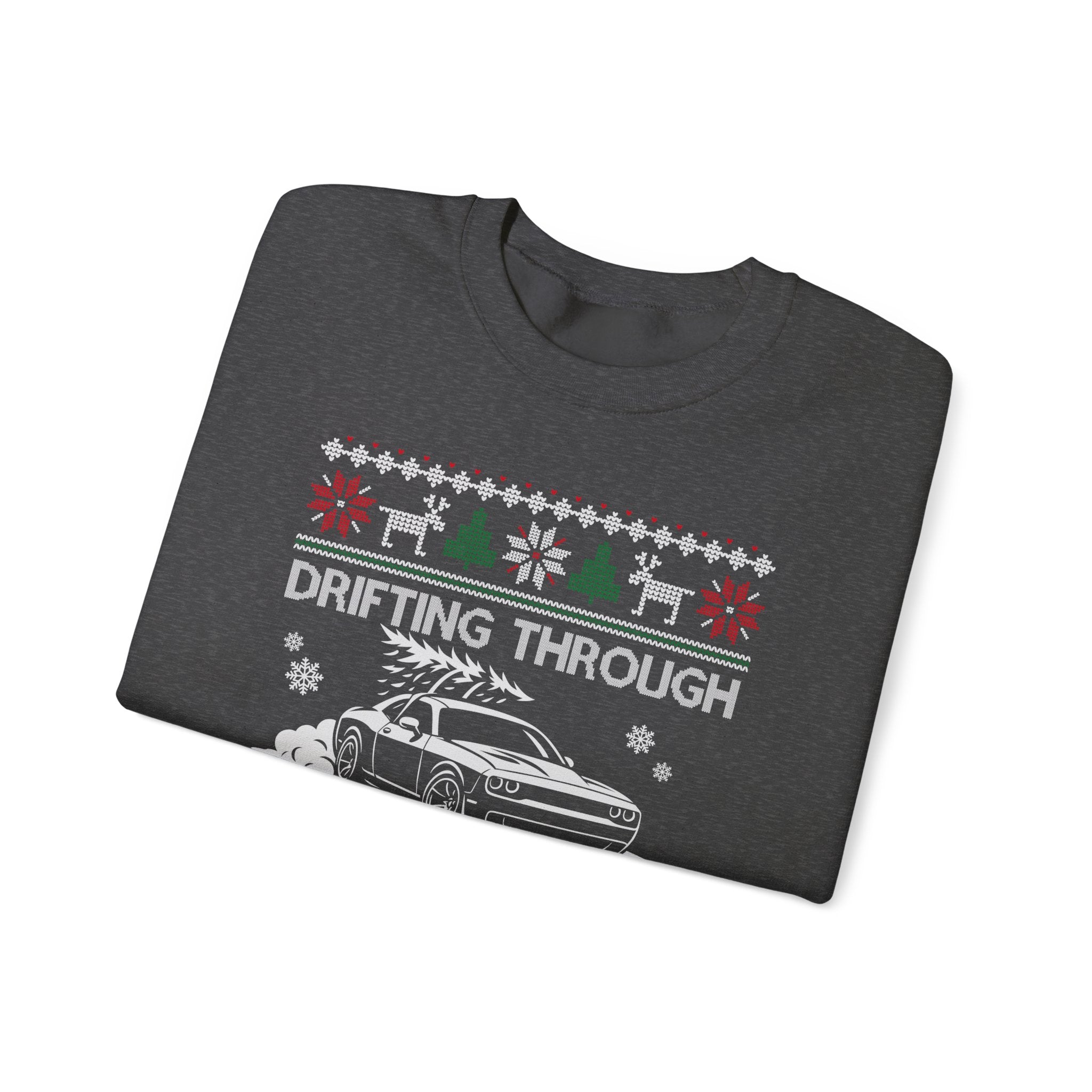 Custom Car Drifting Through the Snow Sweatshirt | Personalized Christmas Car Sweatshirt