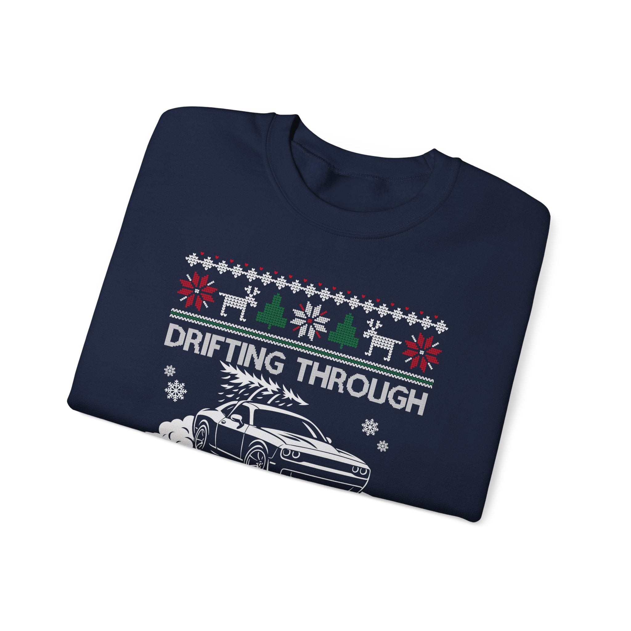 Custom Car Drifting Through the Snow Sweatshirt | Personalized Christmas Car Sweatshirt