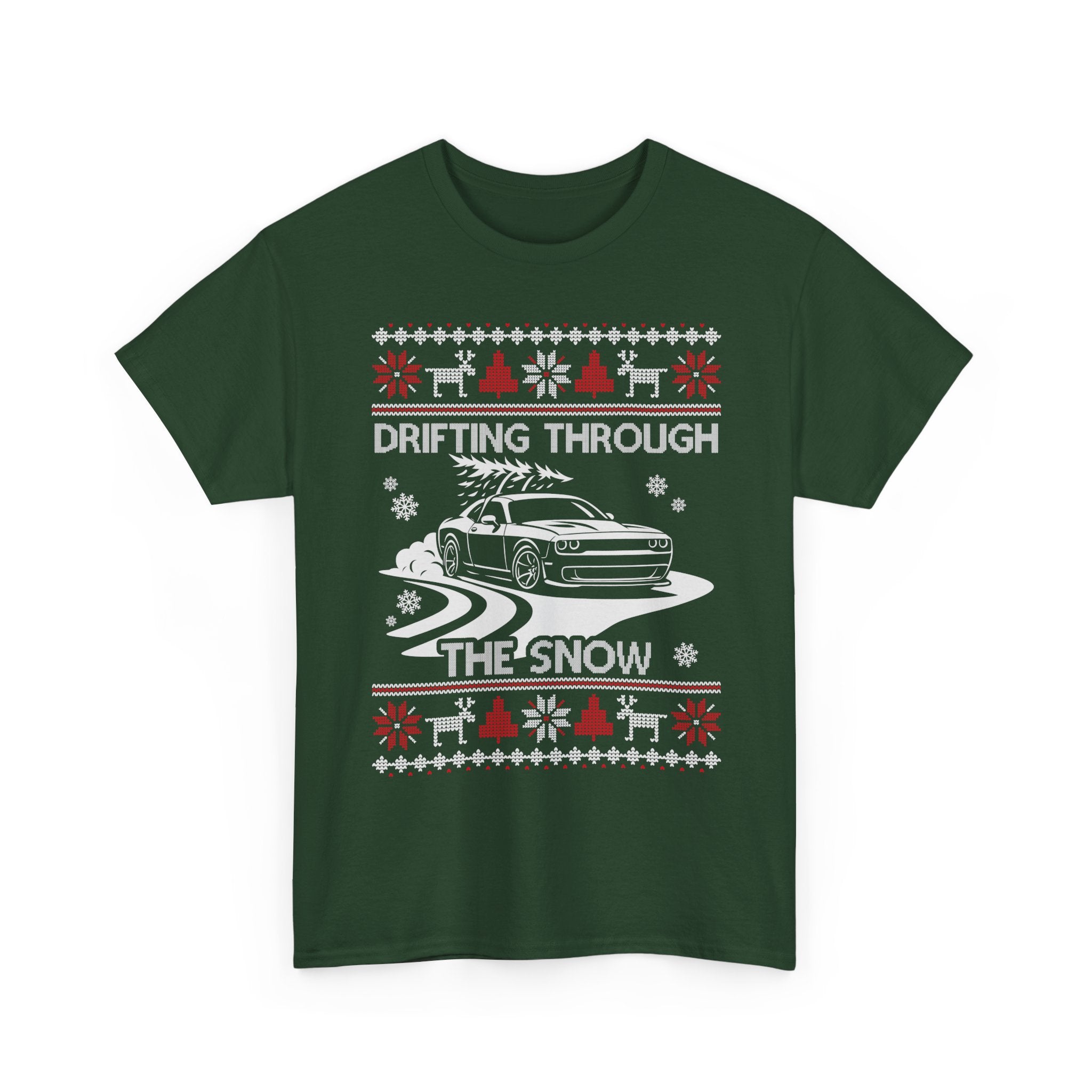 Custom Ugly Christmas Car T-Shirt | Personalized Drifting Through the Snow Car Gift