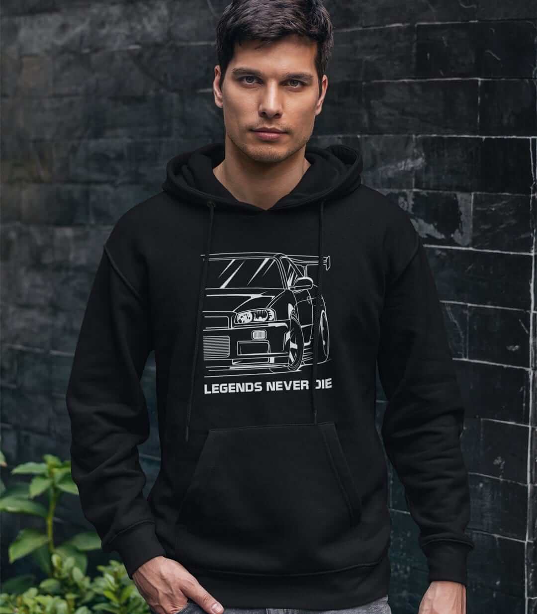 R34 GTR RB26 Legends Never Die JDM Car Hoodie