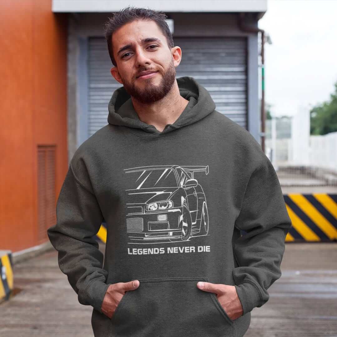 R34 GTR RB26 Legends Never Die JDM Car Hoodie