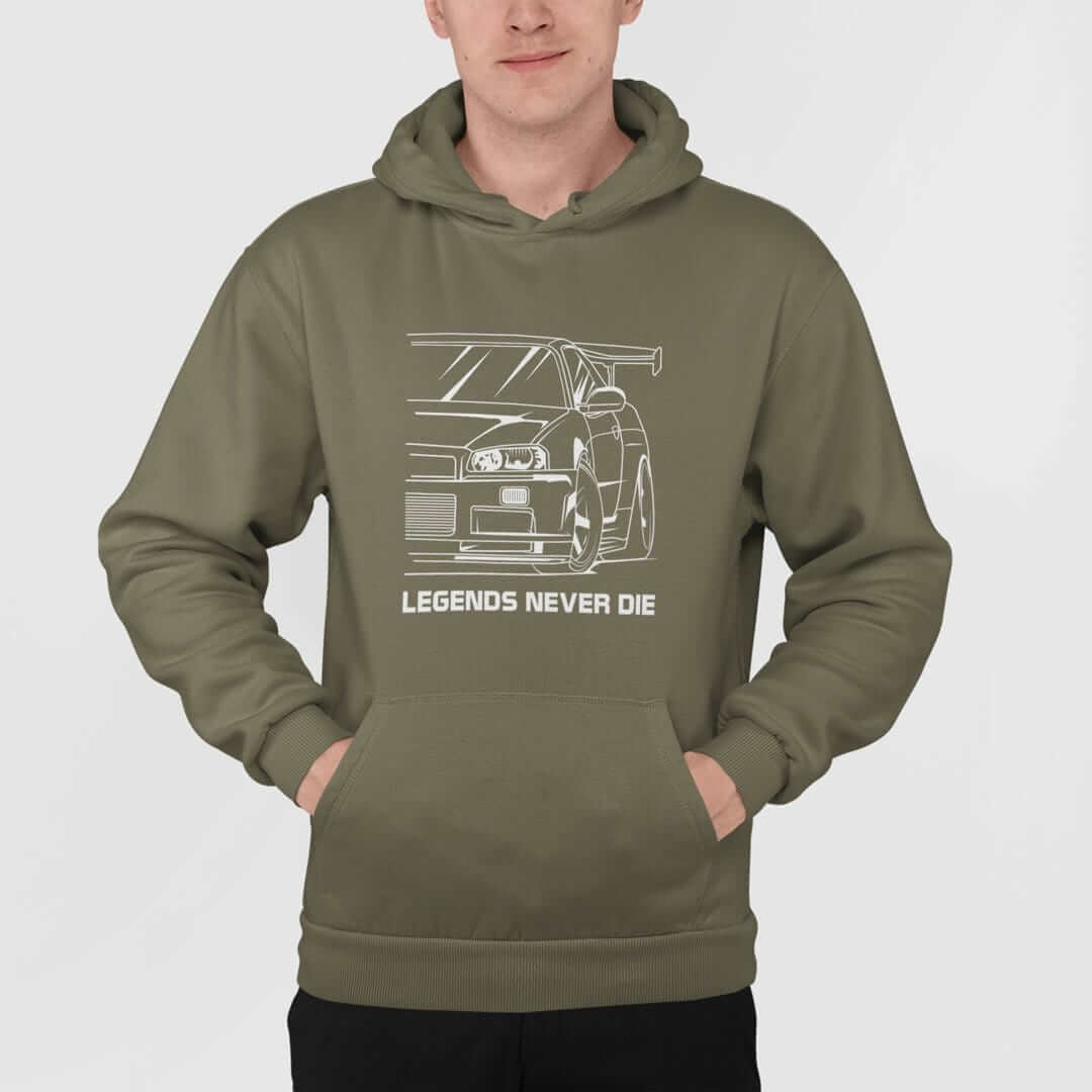 R34 GTR RB26 Legends Never Die JDM Car Hoodie