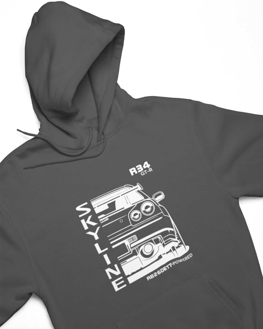 R34 GTR RB26 JDM Legend Back Print Car Hoodie