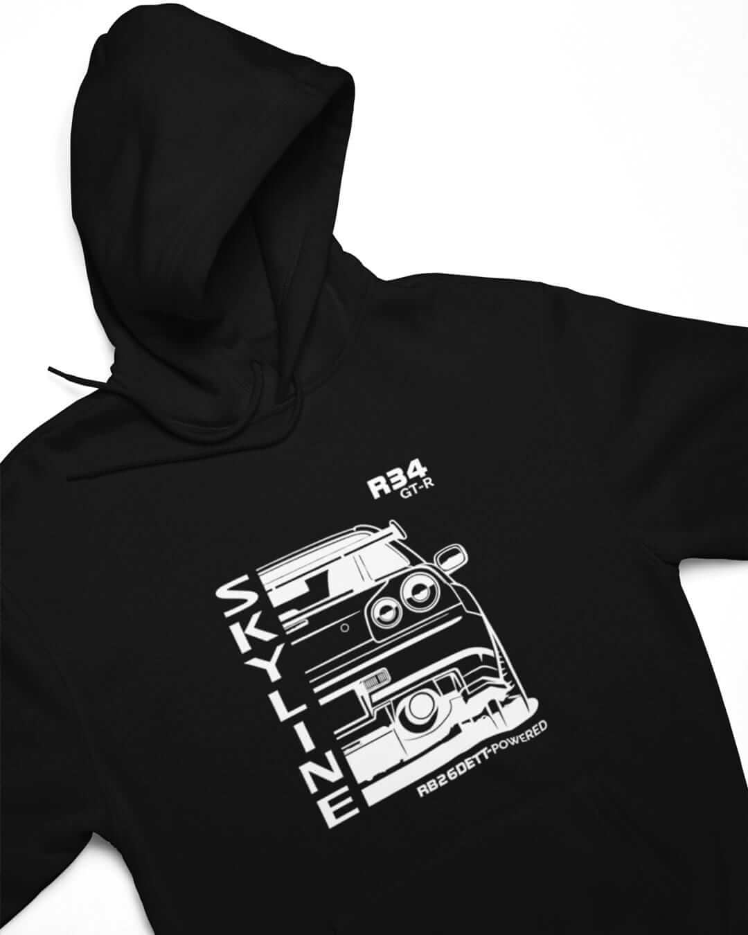 R34 GTR RB26 JDM Legend Back Print Car Hoodie