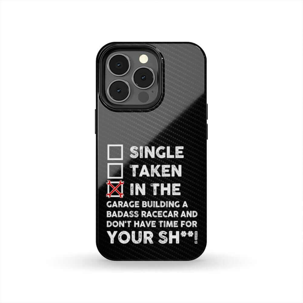 In the Garage Building a Racecar Tough Phone Case | Car Enthusiast Gift