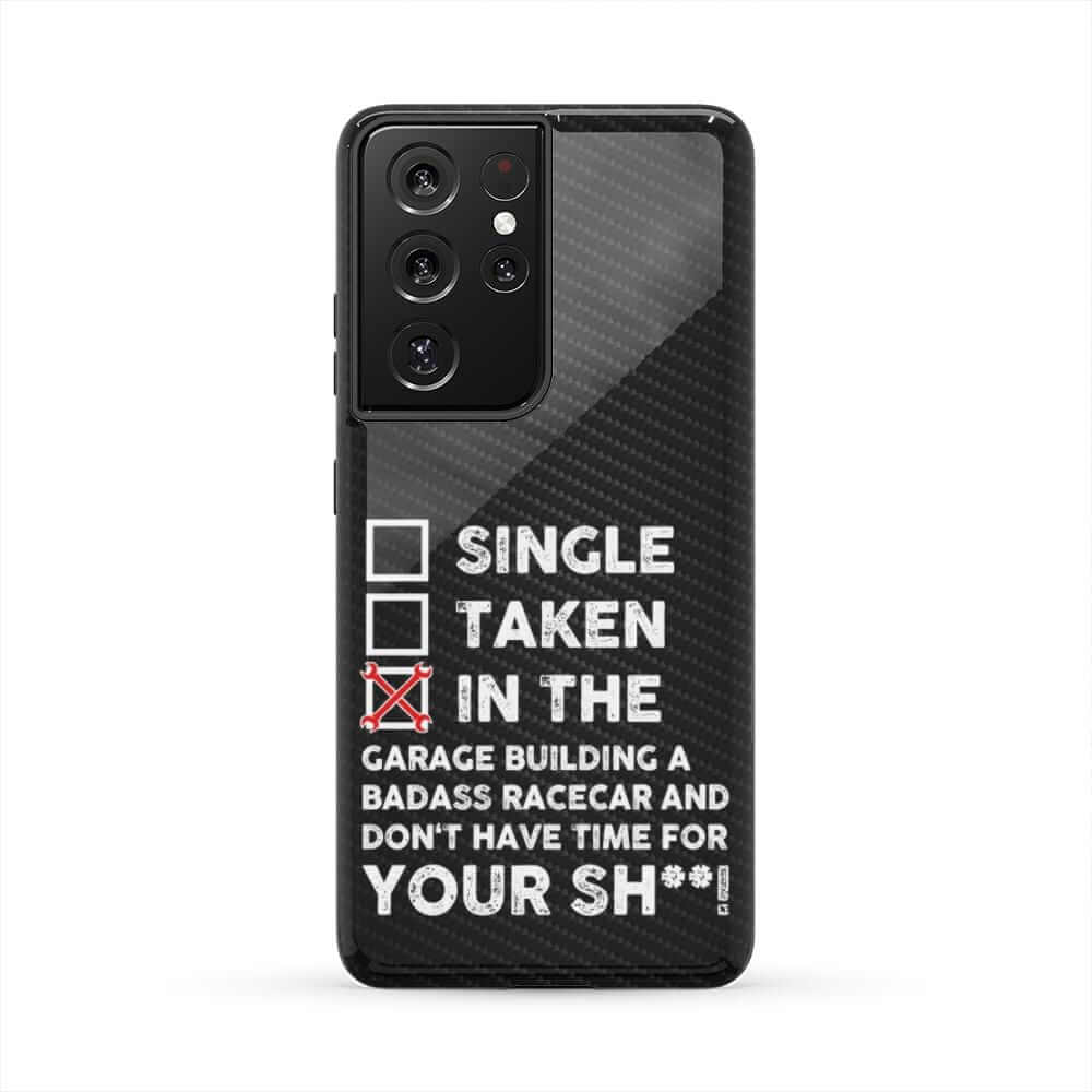 In the Garage Building a Racecar Tough Phone Case | Car Enthusiast Gift