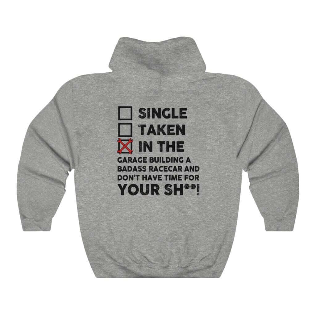 In the Garage Building a Racecar Car Hoodie