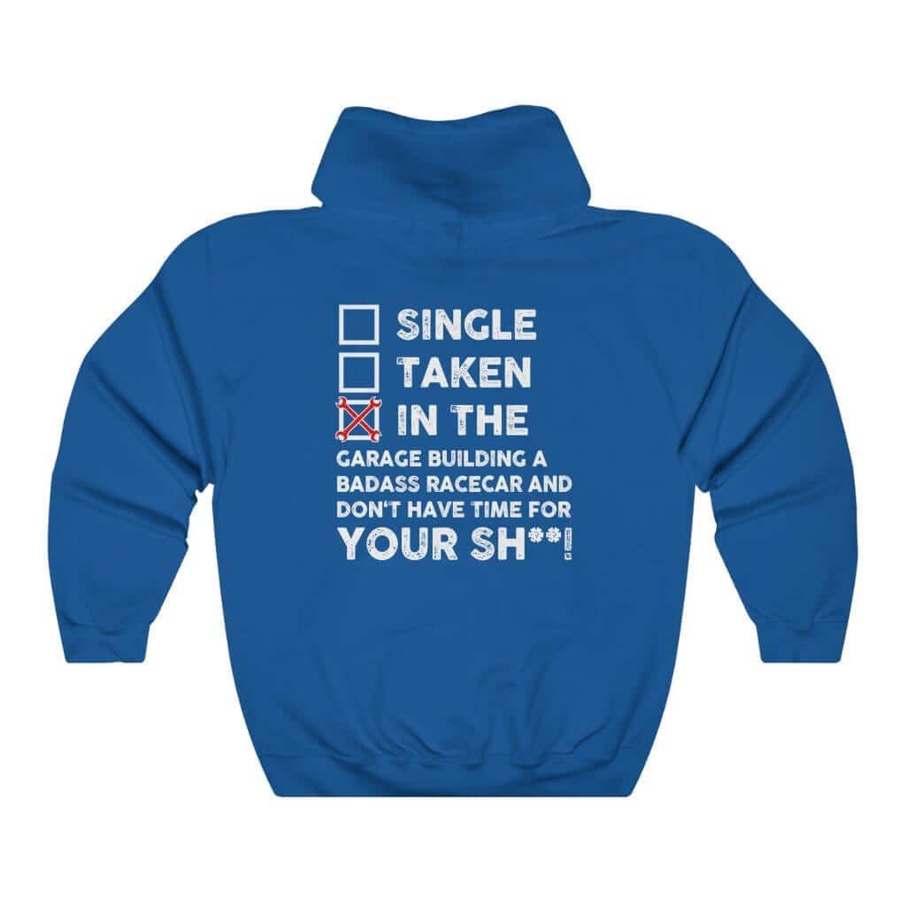 In the Garage Building a Racecar Car Hoodie