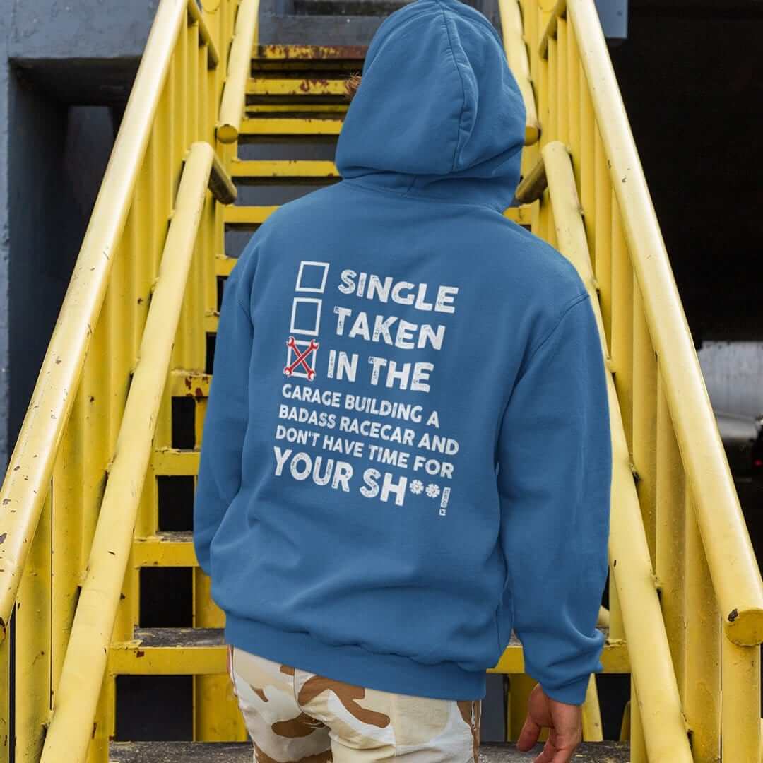 In the Garage Building a Racecar Car Hoodie