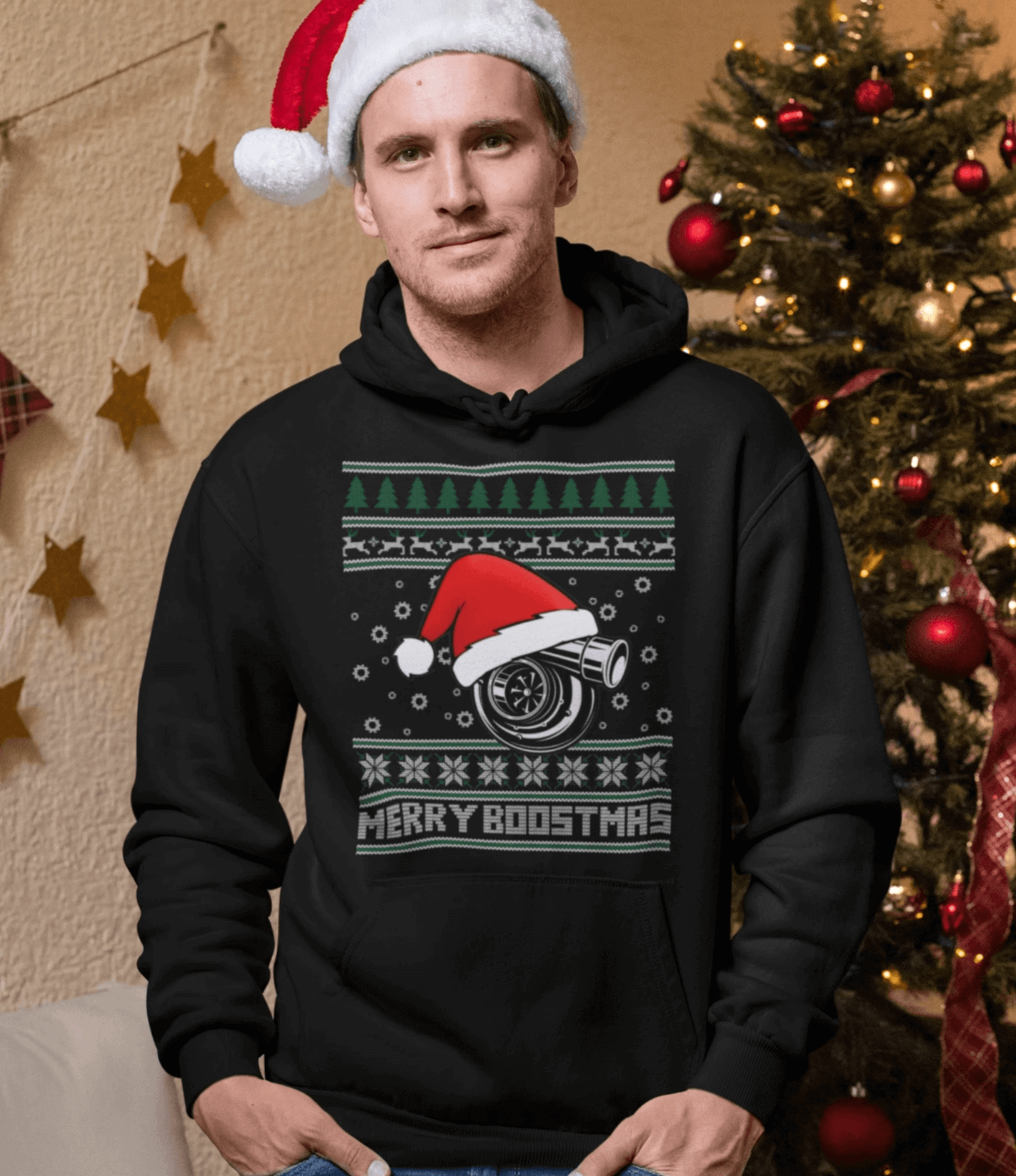 Merry Boostmas Funny JDM Christmas Car Hoodie