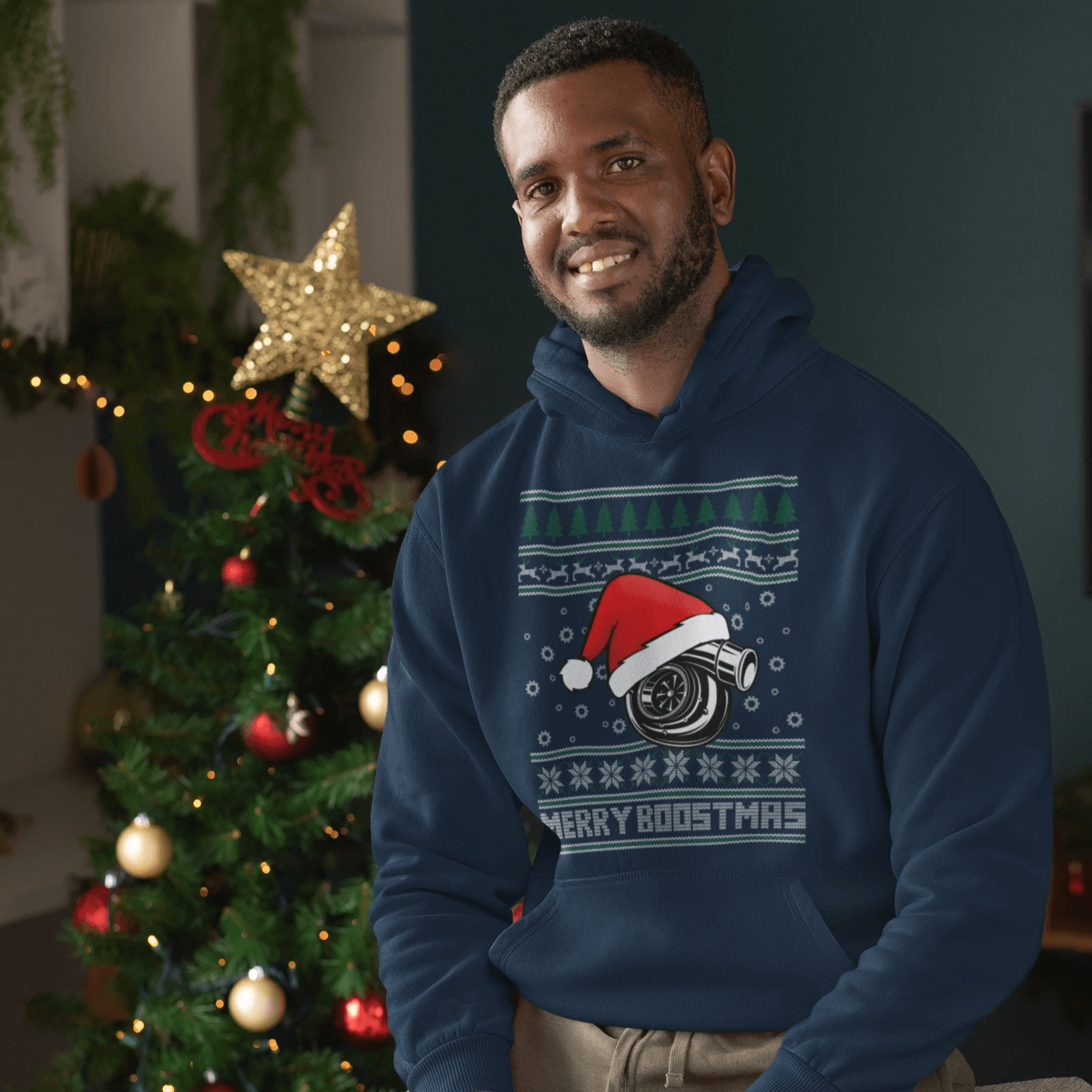 Merry Boostmas Funny JDM Christmas Car Hoodie