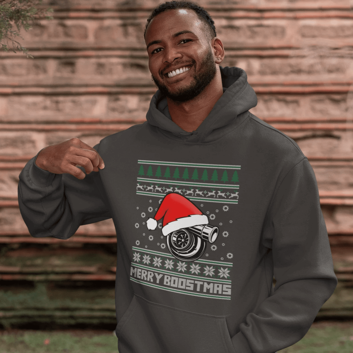Merry Boostmas Funny JDM Christmas Car Hoodie