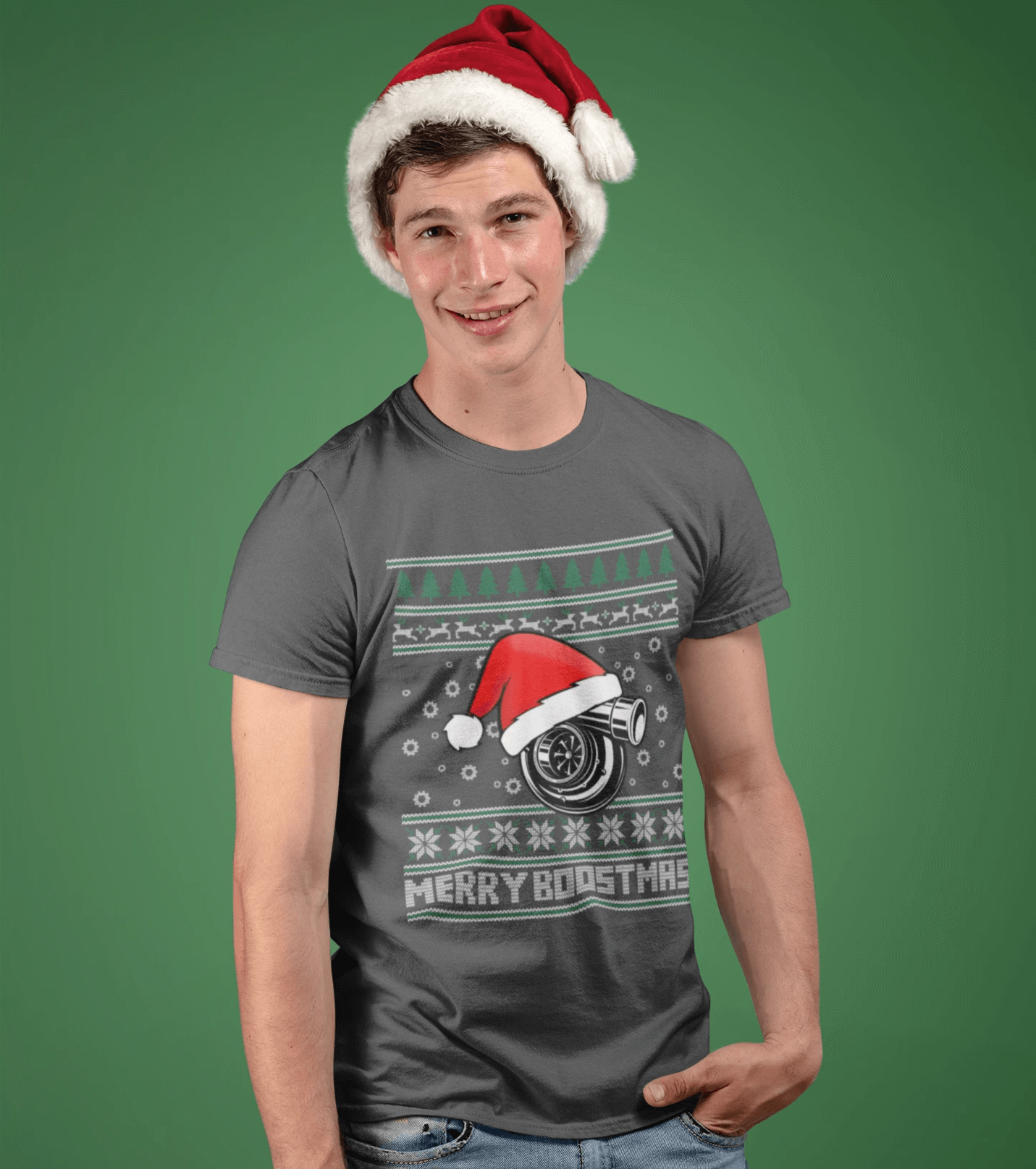 Merry Boostmas JDM Christmas Car T-Shirt | Turbo Car Guy Xmas Gift