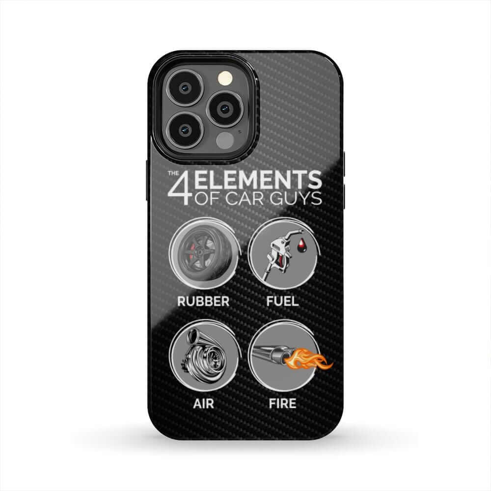 The 4 Elements of Car Guys Tough Phone Case | Funny Car Lover Gift