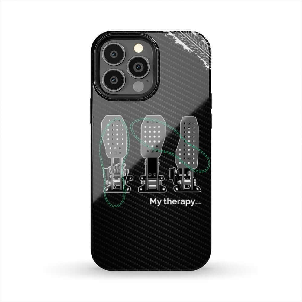 Car Guys Therapy 3 Pedals Tough Car Phone Case | Manual Car Gift