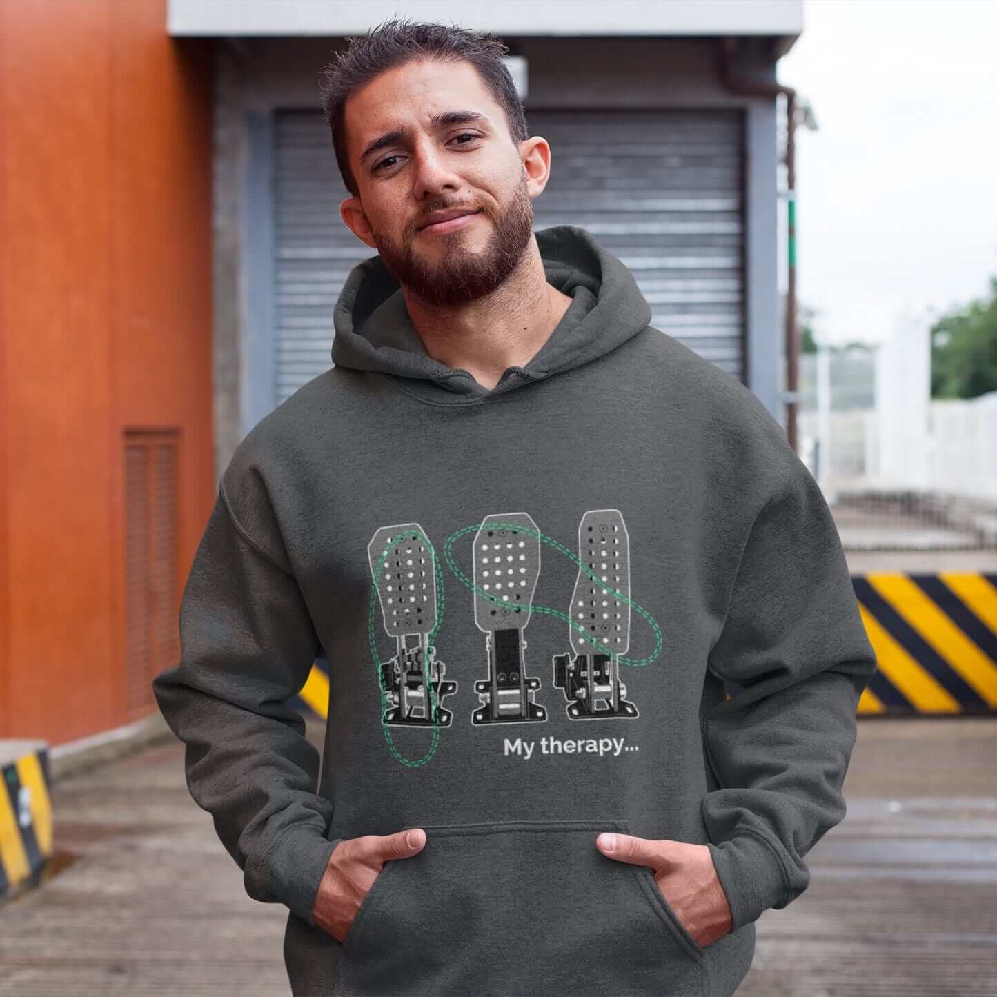 My Therapy Has 3 Pedals Funny Car Guy Hoodie