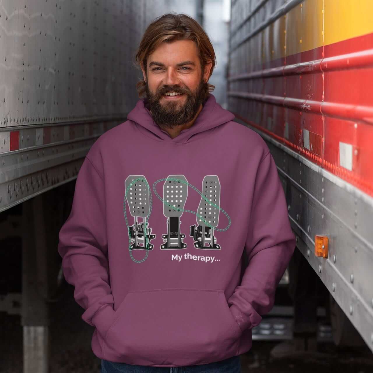 My Therapy Has 3 Pedals Funny Car Guy Hoodie