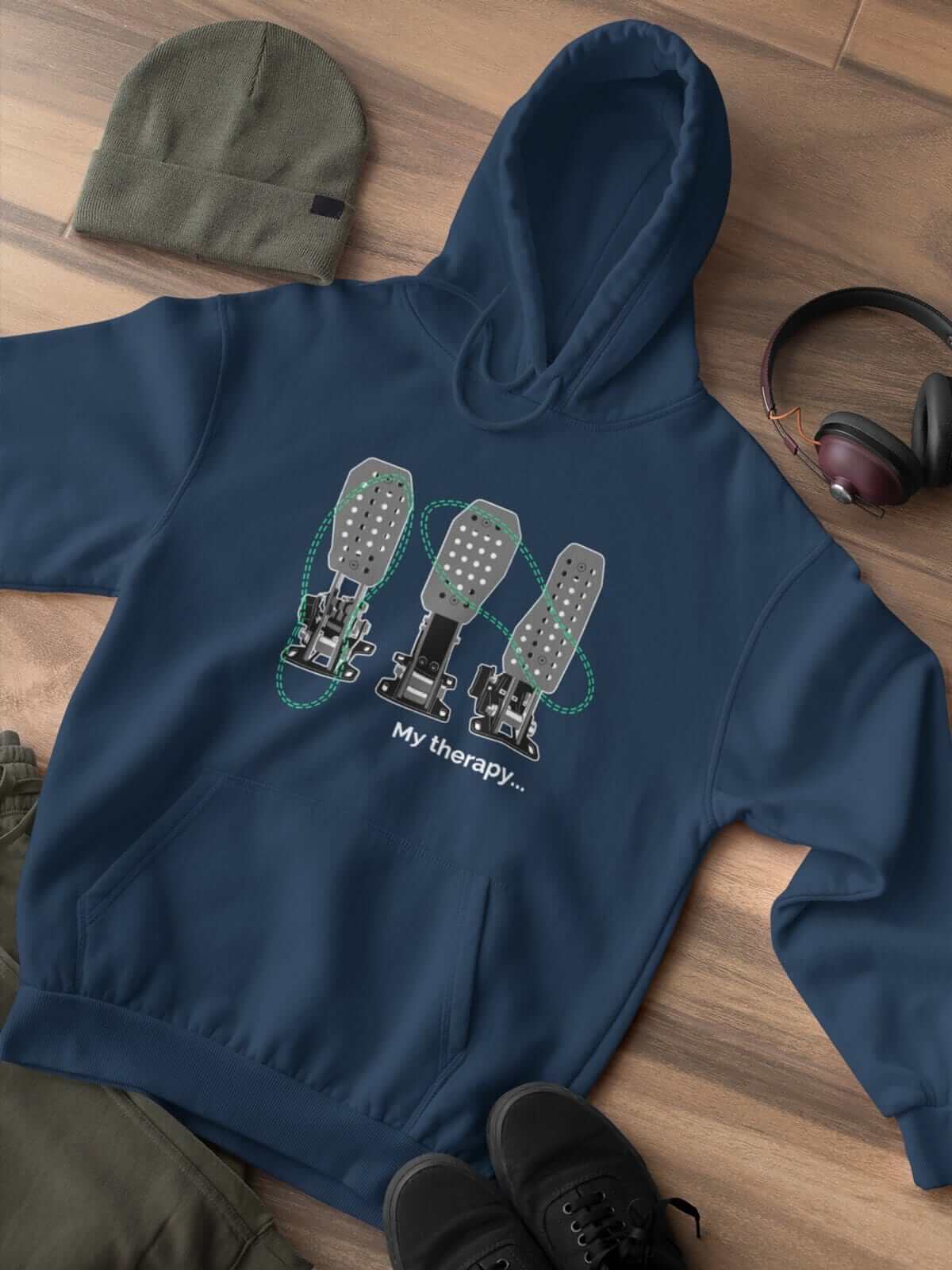 My Therapy Has 3 Pedals Funny Car Guy Hoodie