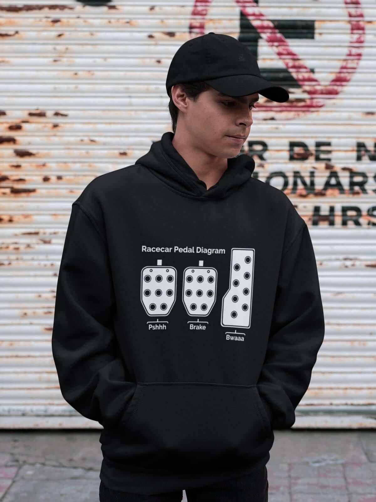 Racecar 3 Pedals Funny Manual Car Hoodie