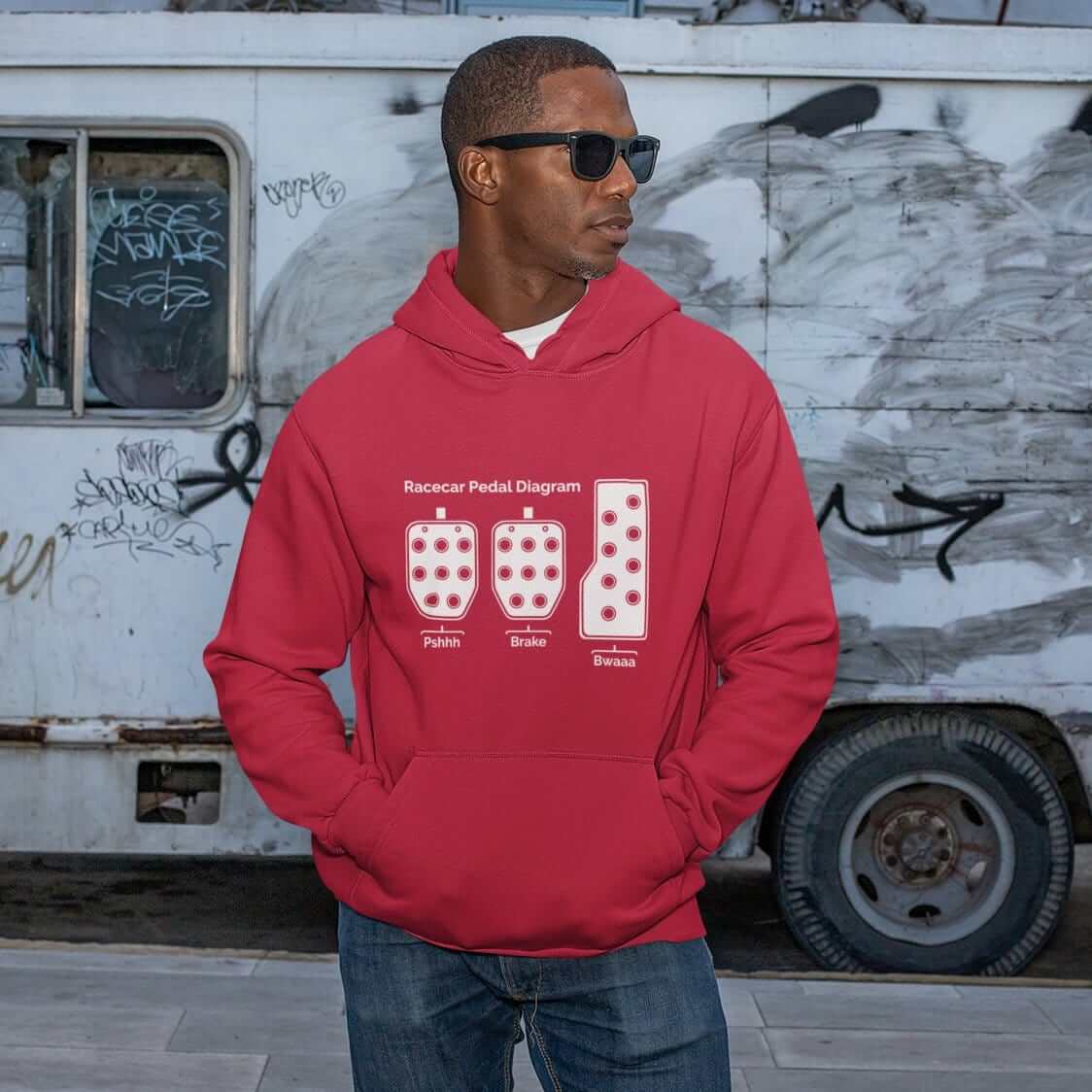 Racecar 3 Pedals Funny Manual Car Hoodie