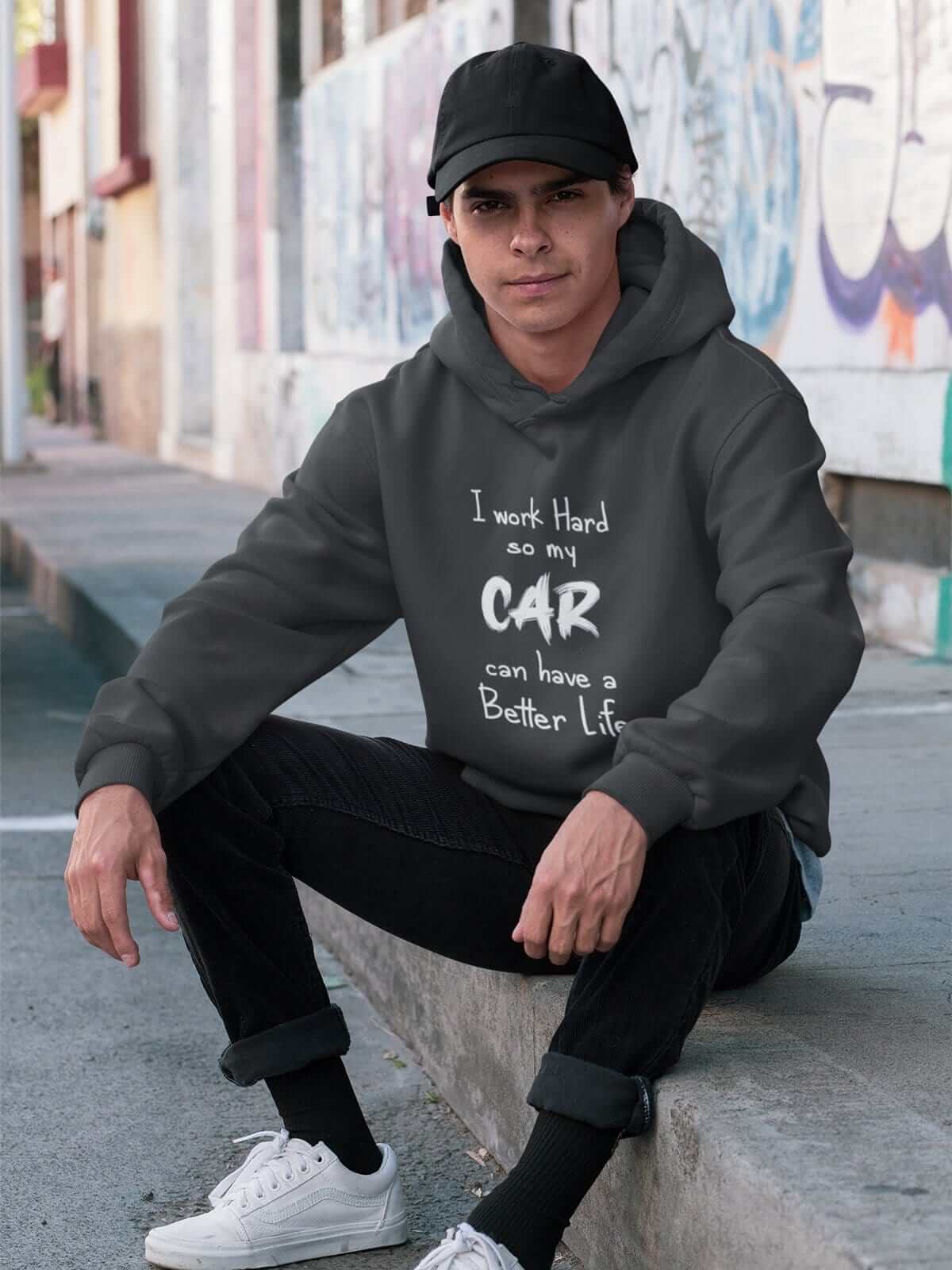 Working Hard For My Car Funny Car Enthusiast Hoodie