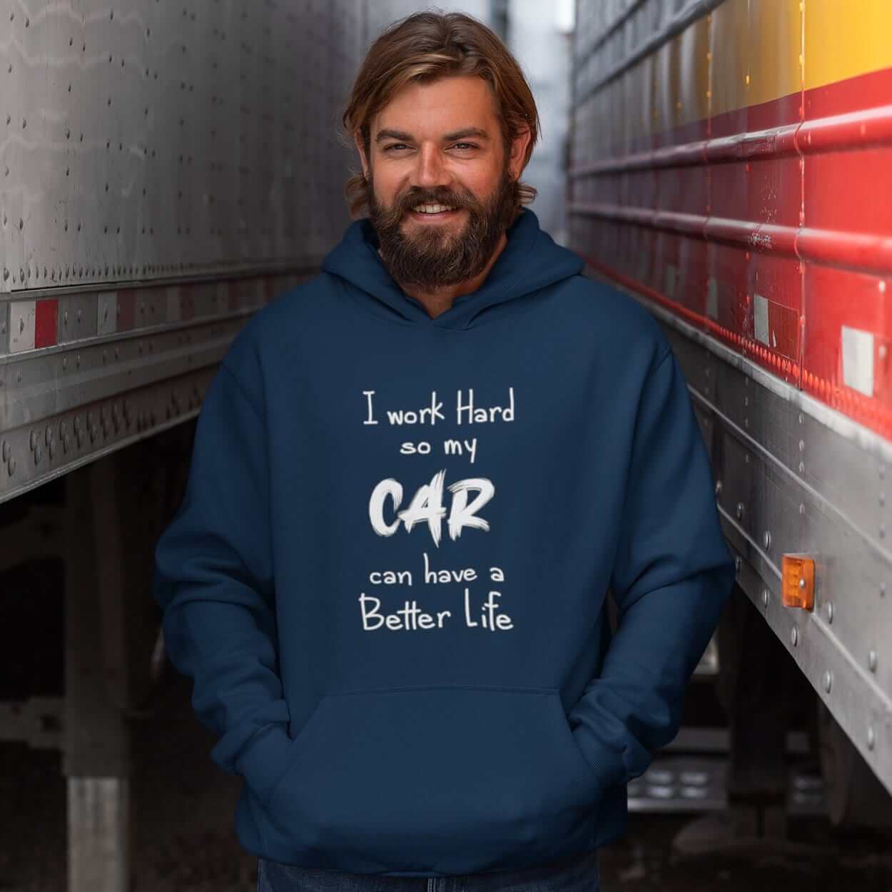 Working Hard For My Car Funny Car Enthusiast Hoodie