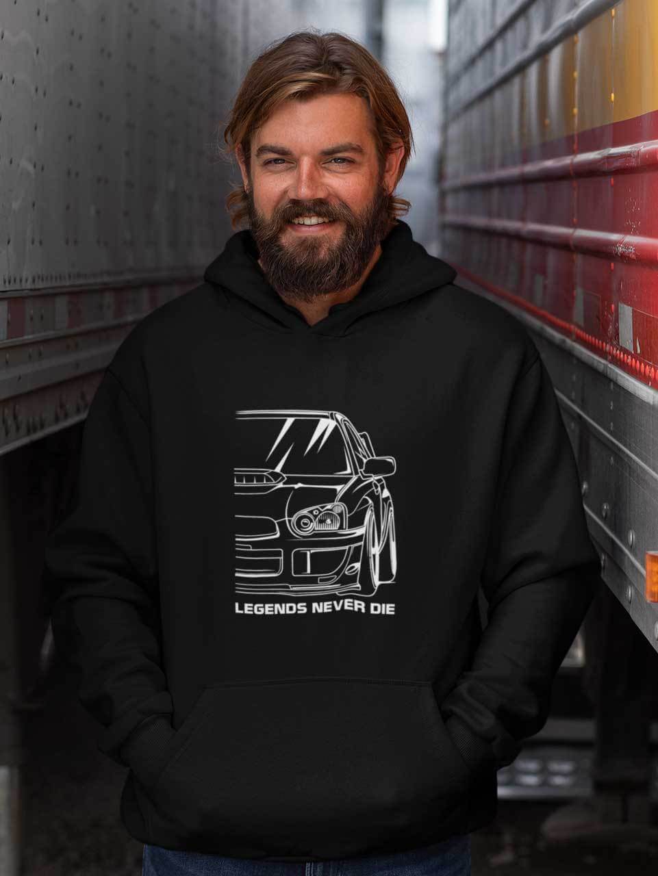 Subie Legends Never Die WRX STI JDM Car Hoodie