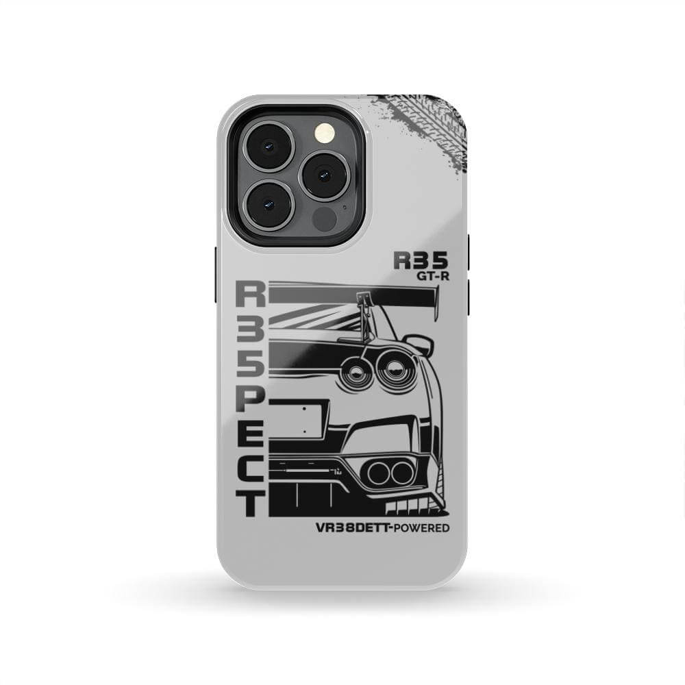 R35 GT-R BNR35 Godzilla Front View Tough Phone Case | JDM Car Gift