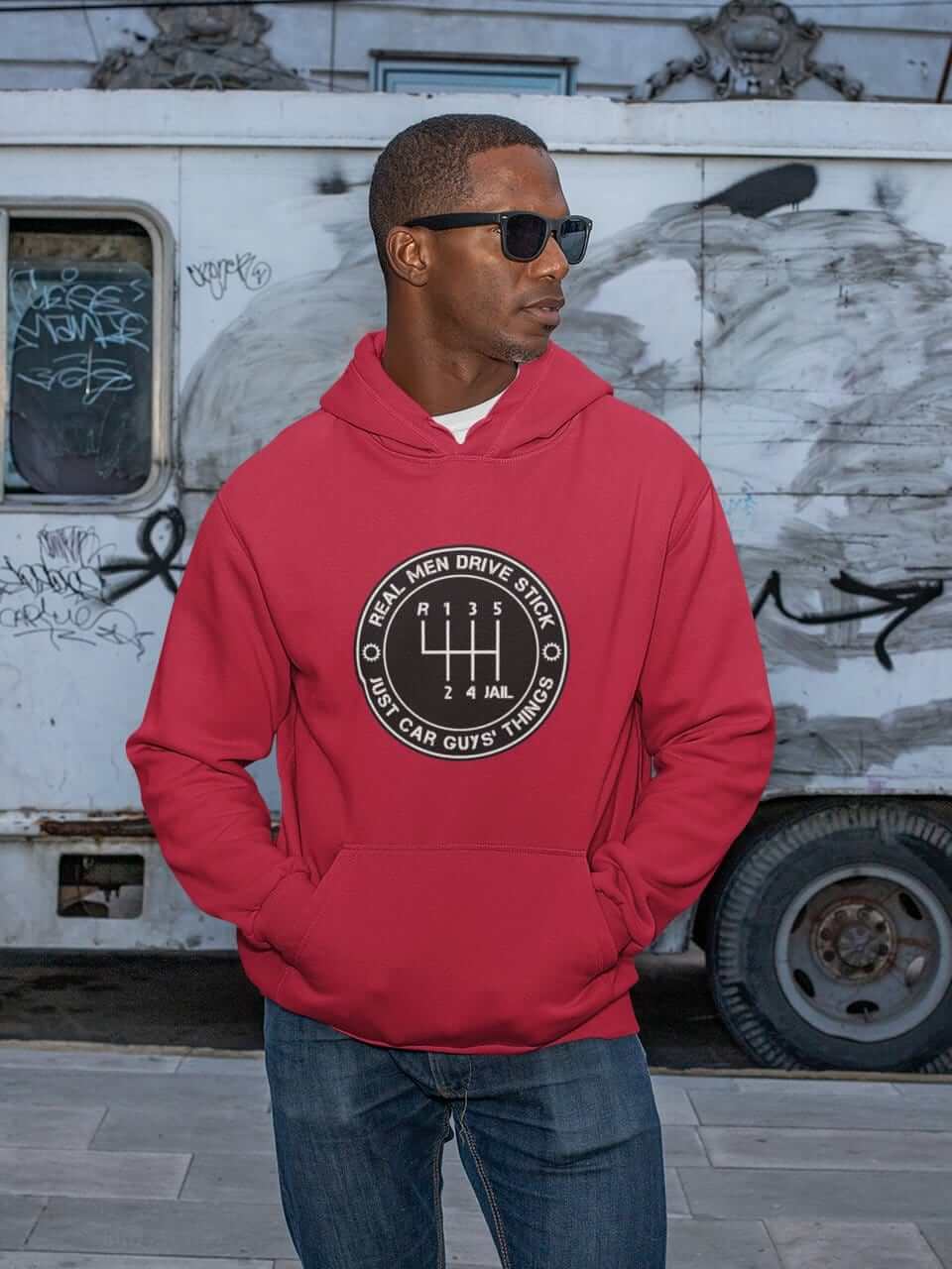 Real Men Drive Stick Funny Manual Car Hoodie