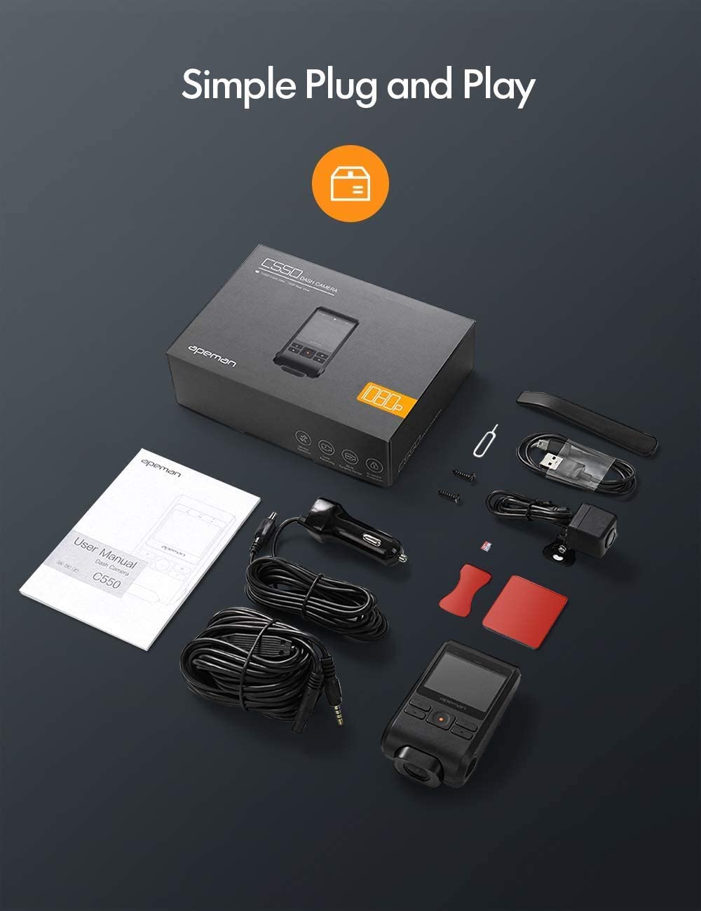 apeman C550 Dual Dash Cam