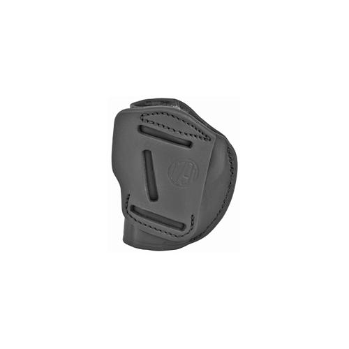 1791 Gunleather, 4 Way Holster, Leather Belt Holster, Right Hand, Stealth Black, Fits Glock 48 and S&W EZ380, Size 1