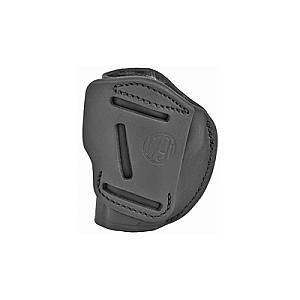 1791 Gunleather, 4 Way Holster, Leather Belt Holster, Right Hand, Stealth Black, Fits Glock 48 and S&W EZ380, Size 1