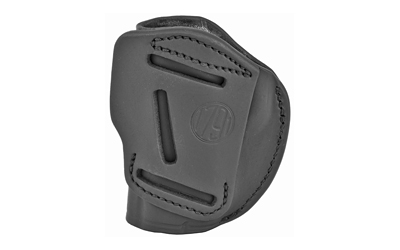 1791 Gunleather, 4 Way Holster, Leather Belt Holster, Right Hand, Stealth Black, Fits Glock 48 and S&W EZ380, Size 1