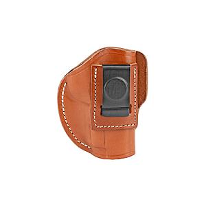 1791 Gunleather, 4 Way Holster, Leather Belt Holster, Right Hand, Classic Brown, Fits Glock 48 & S&W EZ380, Size 1