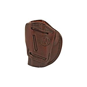 1791 Gunleather, 4 Way Holster, Leather Belt Holster, Right Hand, Signature Brown, Fits Glock 48 & S&W EZ380, Size 1
