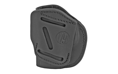 1791 Gunleather, 4 Way Holster, Concealment & Belt Holster, IWB/OWB, Stealth Black Leather, Fits Glock 42/43, S&W Bodyguard, Right Hand, Size 2