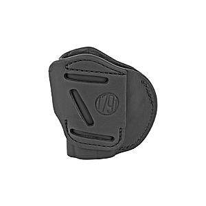 1791 Gunleather, 4-WAY Size 3 Multi-Fit IWB Concealment & OWB Leather Belt Holster, Right Hand, Stealth Black, Fits S&W Shield, Ruger LC9, Walther PPS, and Similar Frames