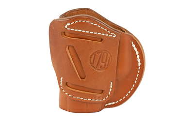 1791 Gunleather, 4 Way Holster, Leather Belt Holster, Right Hand, Classic Brown, Fits GLOCK 26/27/33 & S&W MP9/Shield, Size 3