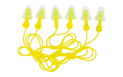 3M/Peltor, Tri-Flange Ear Plug, Reusable, Hearing Protection With Cord, 3 Pack, Yellow