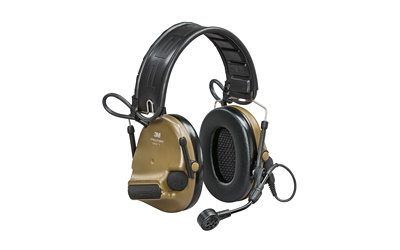 3M/Peltor, ComTac VI Defender, Electronic Earmuff, Matte Finish, Coyote Brown, NIB (Natural Interaction Behavior) Wireless Technology, Includes Boom Microphone
