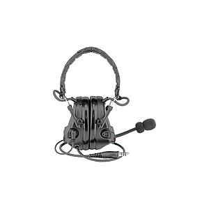 3M/Peltor, ComTac V, Electronic Earmuff, Headband, Foldable, Single Lead, Standard Dynamic Mic, NATO Wiring, Black Color